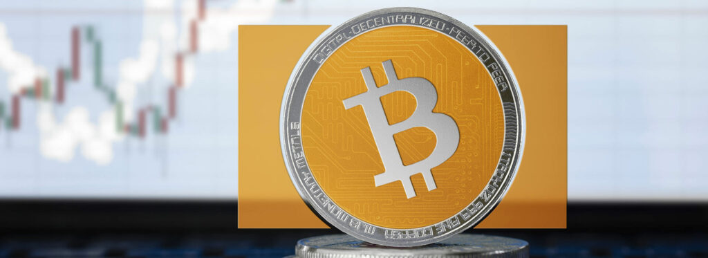 Physical bitcoin cash with graphs on background