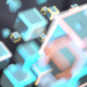 Blockchain concept in 3d