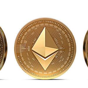 Ether coin on white background