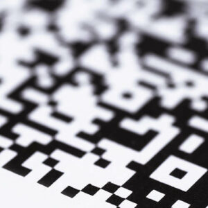 Qr code in focus