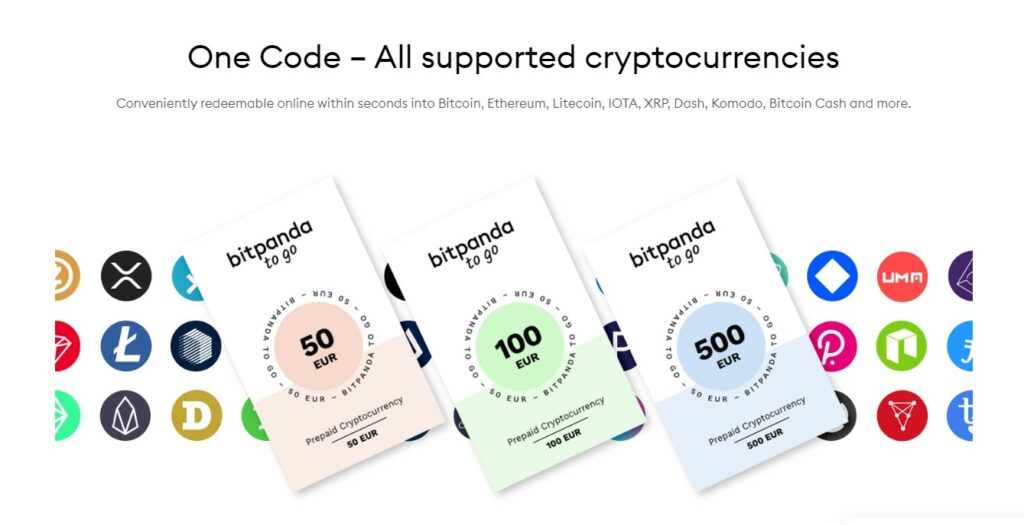 Bitpanda to go vouchers