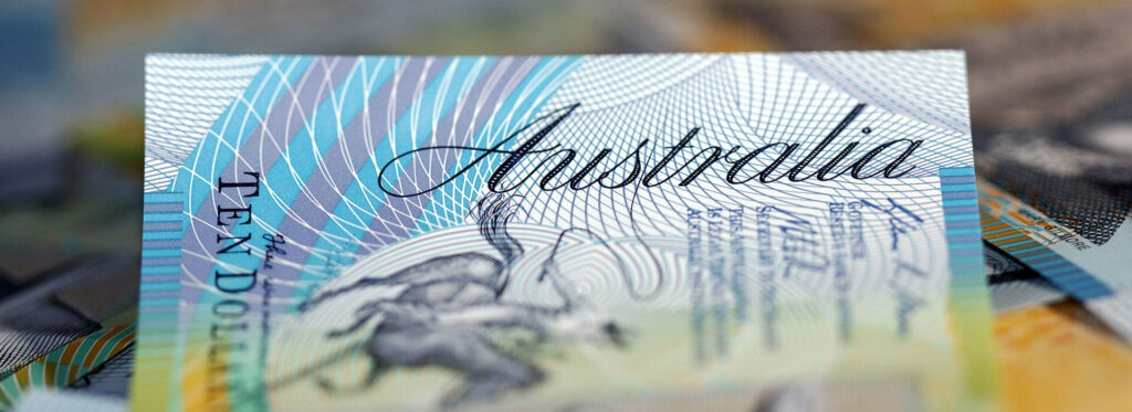 Australian bank note close up 
