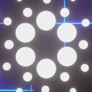 Cardano icon in white lights
