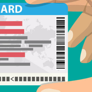 Vector illustration of hand holding ID