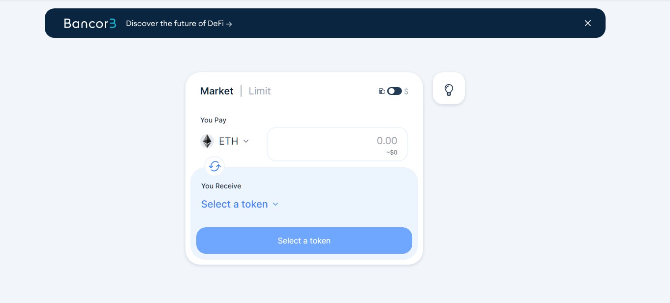Bancor trading page